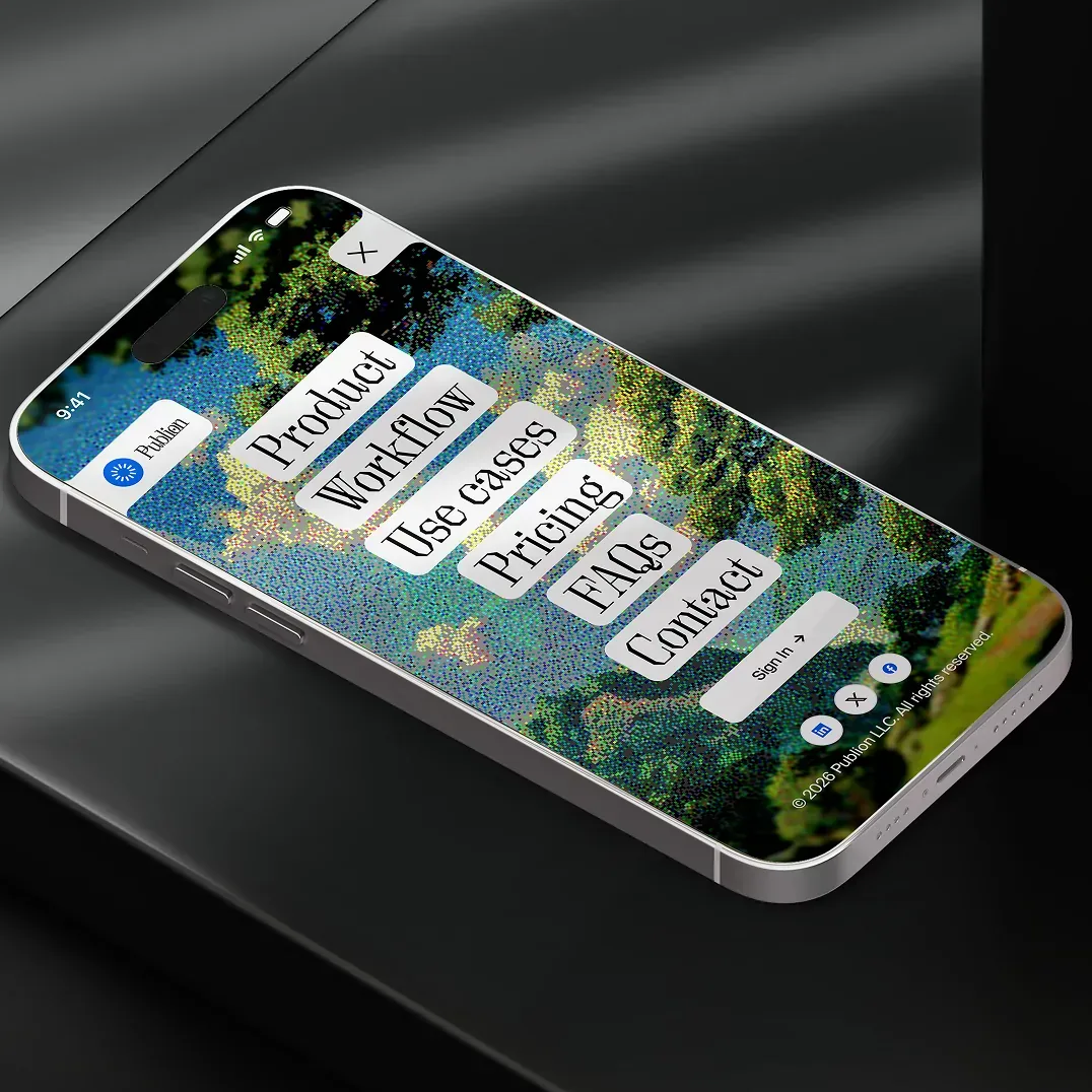 Publion mobile navigation